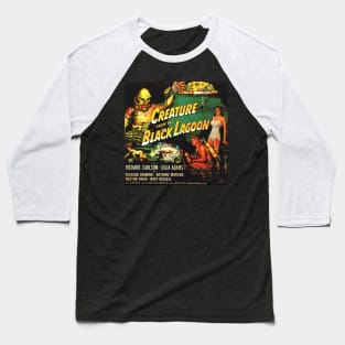 Classic Universal Horror Movie Poster - Creature from the Black Lagoon Baseball T-Shirt